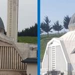 limra doğal taş temizliği yapılmış bir caminin öncesi ve sonrası