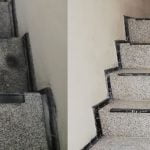 temizlenmiş merdiven öncesi ve sonrası